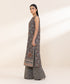 Women's Unstitched Embroidered Beige And Black Khaddar Shirt and Trousers